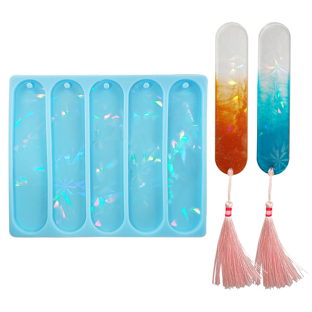 DIY holographic bookmark pendant silicone mold rectangular bookmark silicone mold Oval bookmark silicone