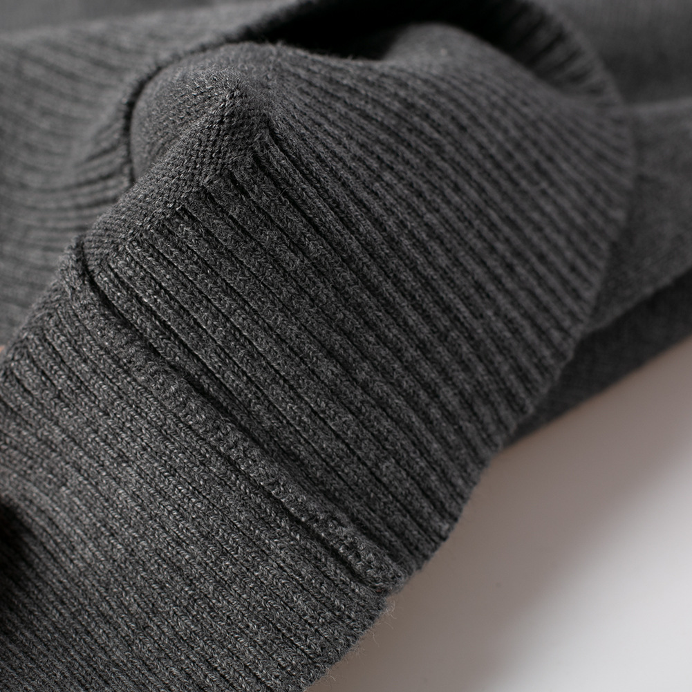 2022 Cross-border Children's Sweater Simple Cotton Big Boy's Pullover Top Basic V-neck Solid Color Sweater