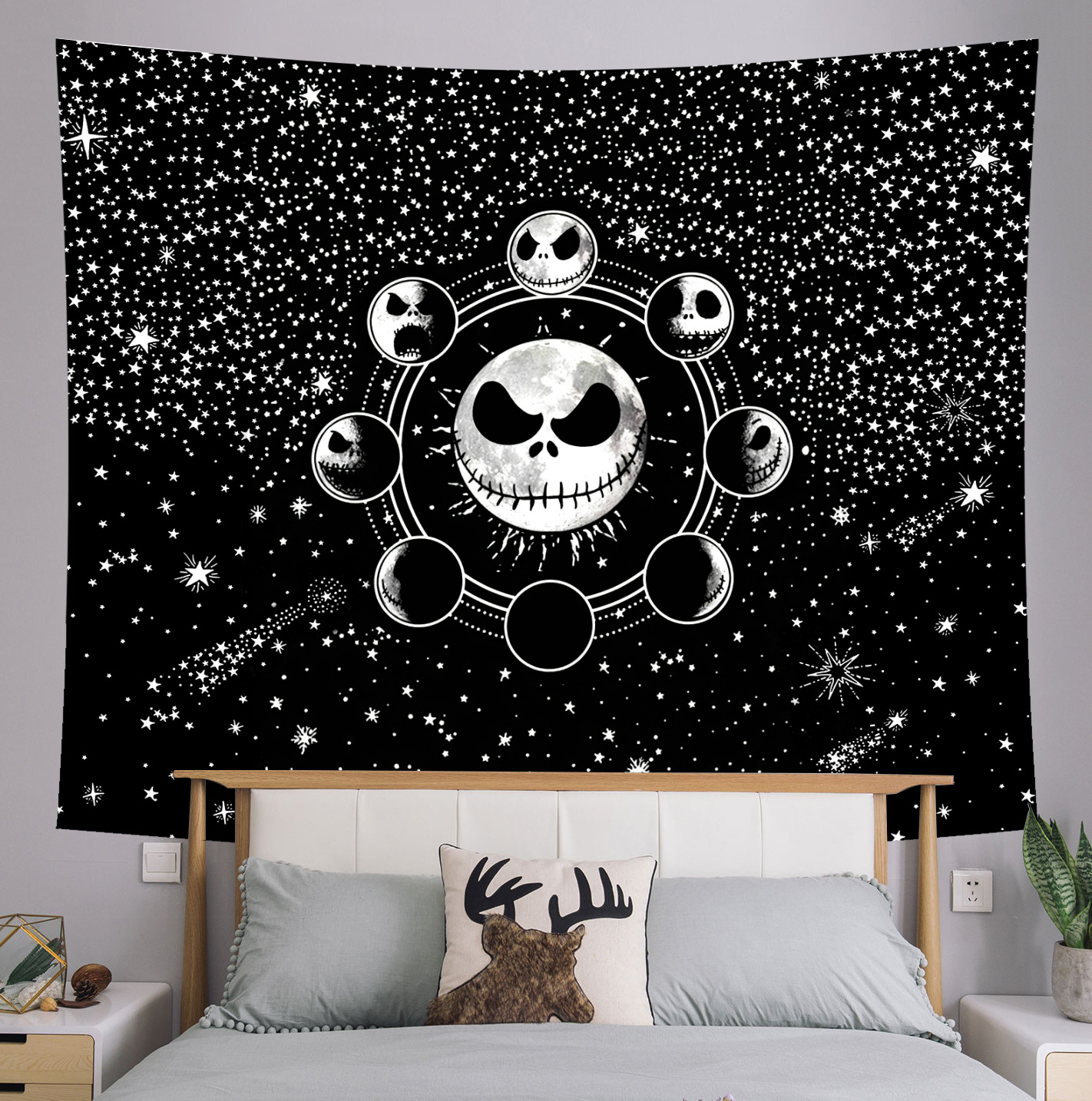 European and American Style Dark Black and White Simple Tapestry ins Amazon Hot Tarot Sun Hanging Cloth Wall Decorative Cloth