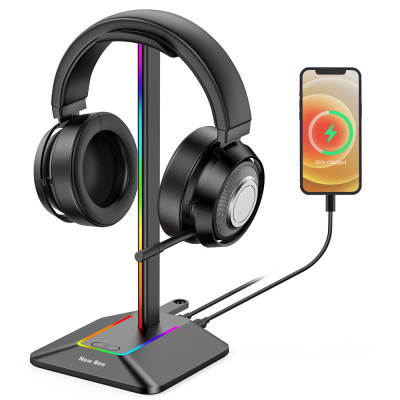 Dual output colorful headset display stand HUB extended earpiece rack RGB light-emitting e-sports Headset Holder