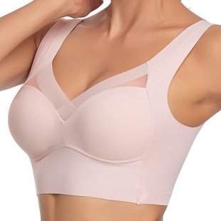 Cross-border spot wholesale large size bra thin cup bra wide shoulder strap ladies vest underwear
