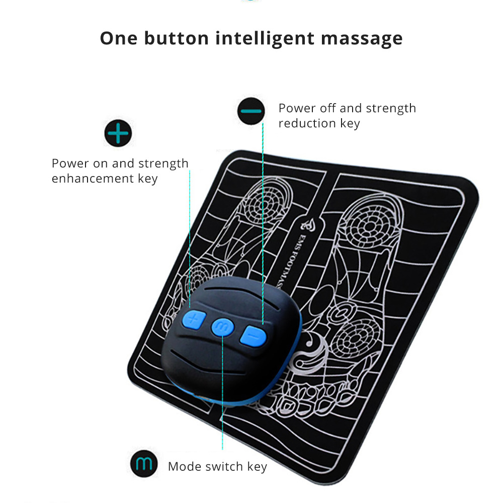 Cross-border Hot EMS Foot Massager Intelligent Remote Control Pulse Micro Current Relief Fatigue Massage Foot Pad