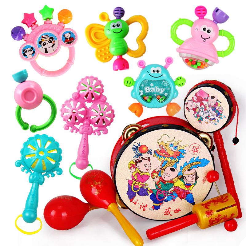 7-piece rattle set +5-piece tambourine set