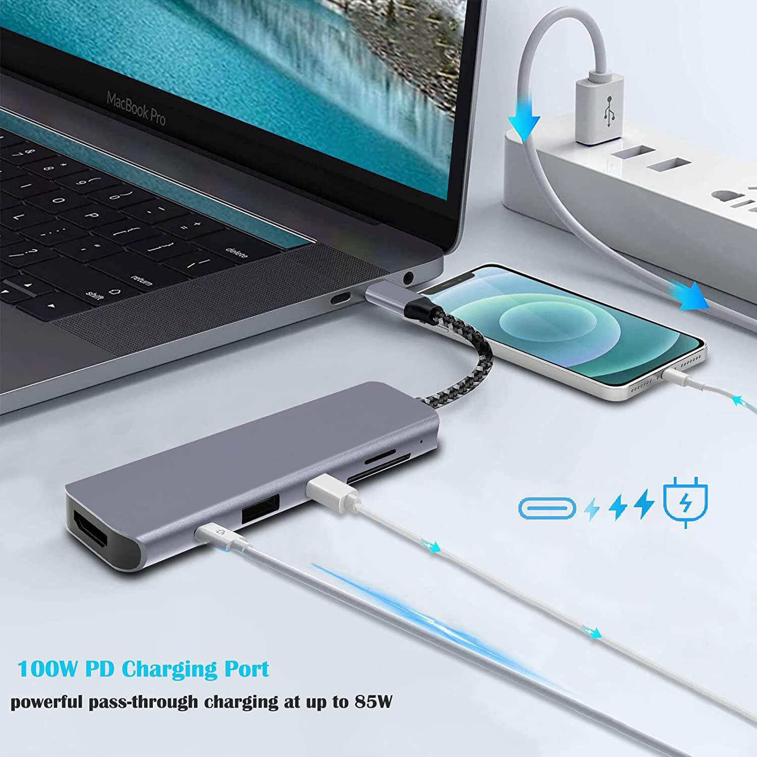 Private model typec hub six-in-one Macbook notebook docking station usb3.0 hdmi 4K screen profiler