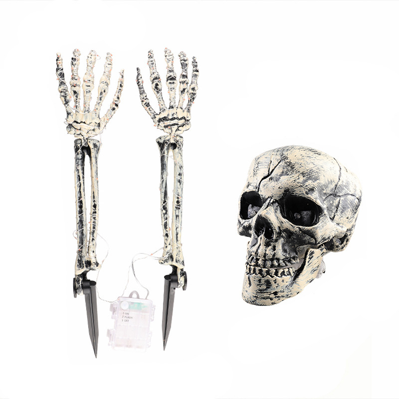 ハロウィーン装飾頭蓋手ハロウィーン花園装飾道具led発光鬼手頭蓋手ランプ|undefined