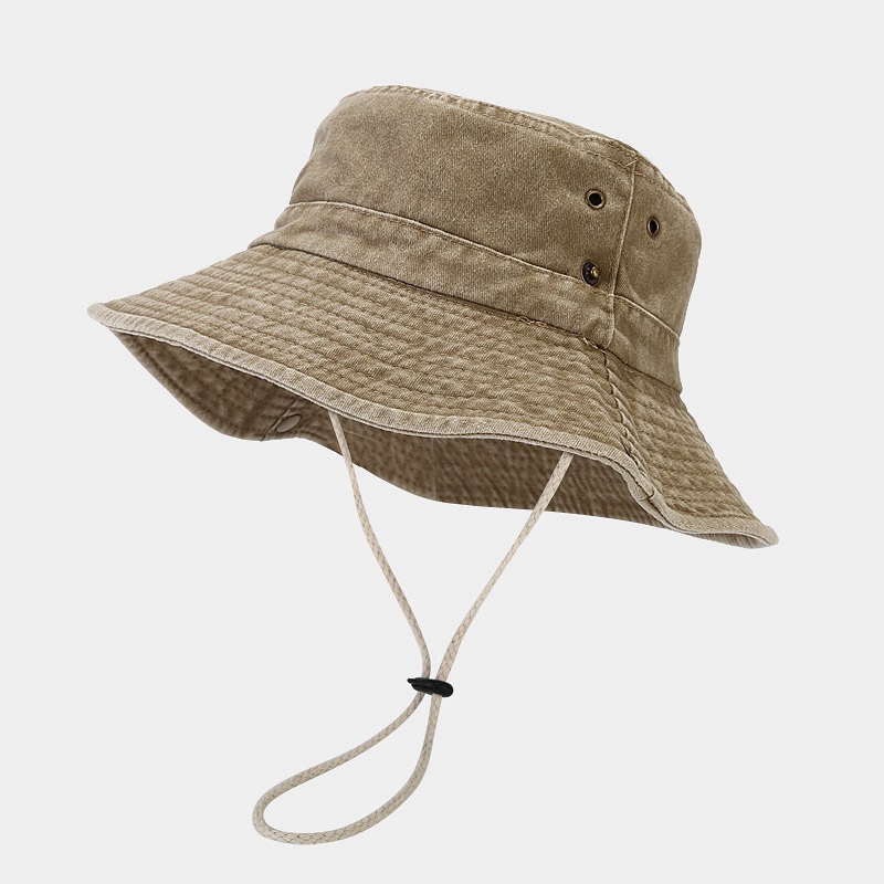Spring and summer new stitching large eaves washed old fishing hiking hat men's outdoor travel sunscreen sun hat women