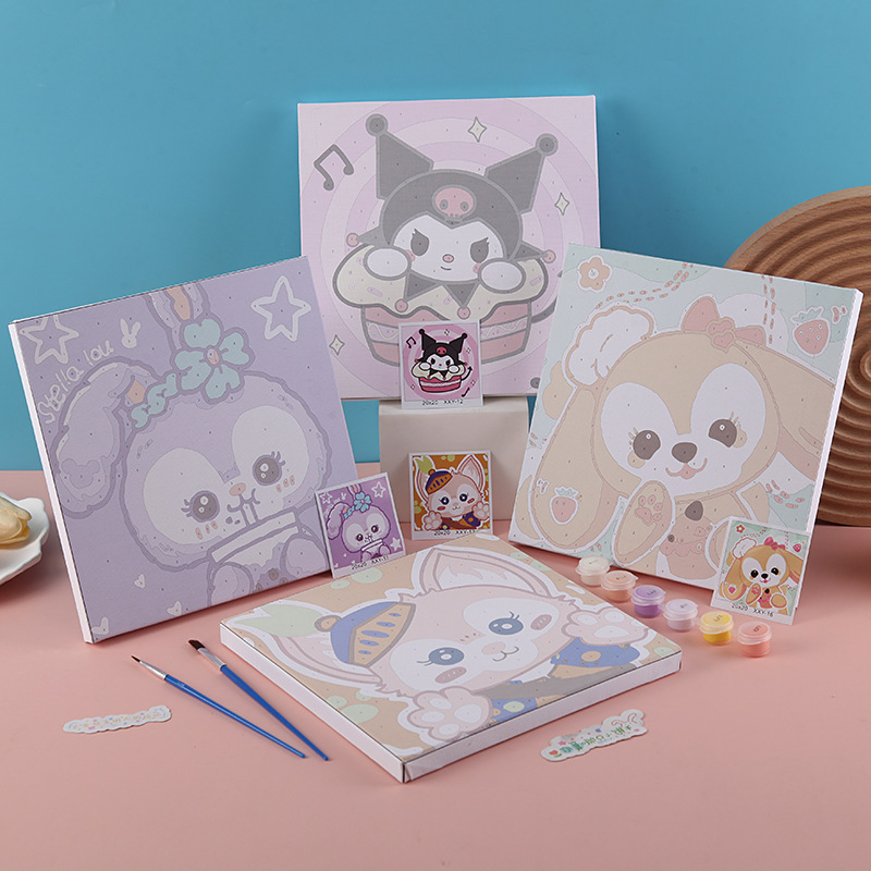 Children's diy digital oil painting cartoon watercolor handmade hand painting fill color decoration fill color oil painting wholesale