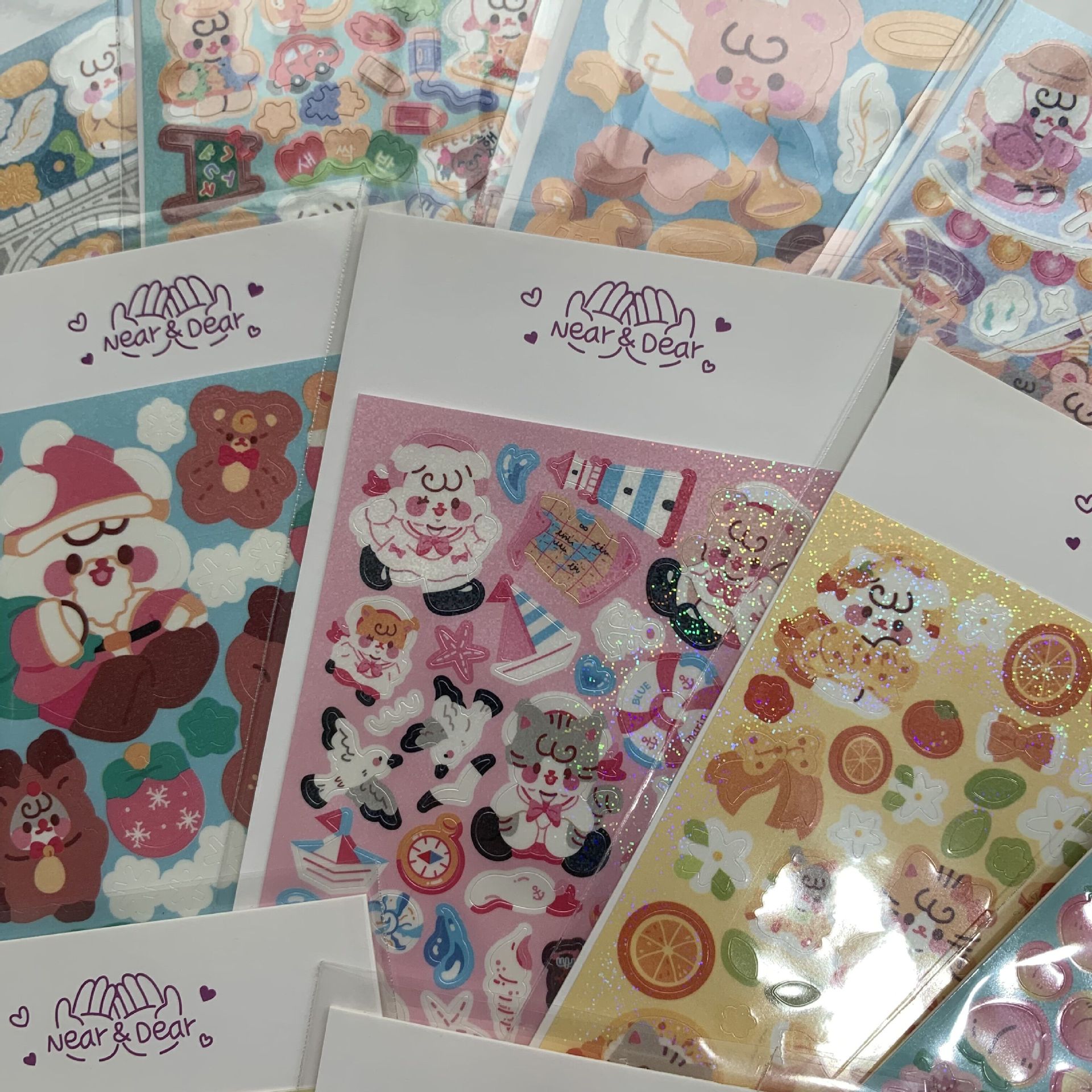 Korean version of explosions BOBOBOBO collection cartoon animal laser goo card sticker hand account hand account ins high color value explosions