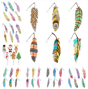 Diamond Painting Feather Bookmark Crystal Pendant Round Diamond Special-shaped Diamond Thickened Acrylic Single-sided Sticker Diamond Color Boxed Spot