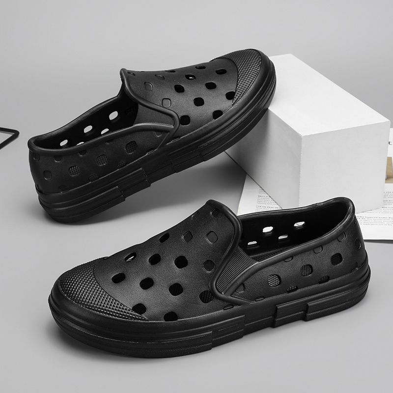 Summer sandals men's fashionable closed toe non-slip breathable outdoor hole all-match outdoor seaside sports walking sandals