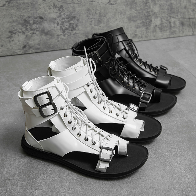 New Style Large Size Fashionable Summer Roman Style Strap Distinctive Foreign Trade Soft Bottom Leather Sandals for Men and Women