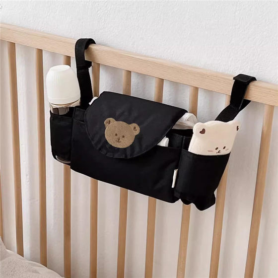 Korean ins Baby Trolley Hanging Bag Cartoon Bear Storage Bag Children's Car Storage Basket Hanging Bag Sliding Baby Artifact