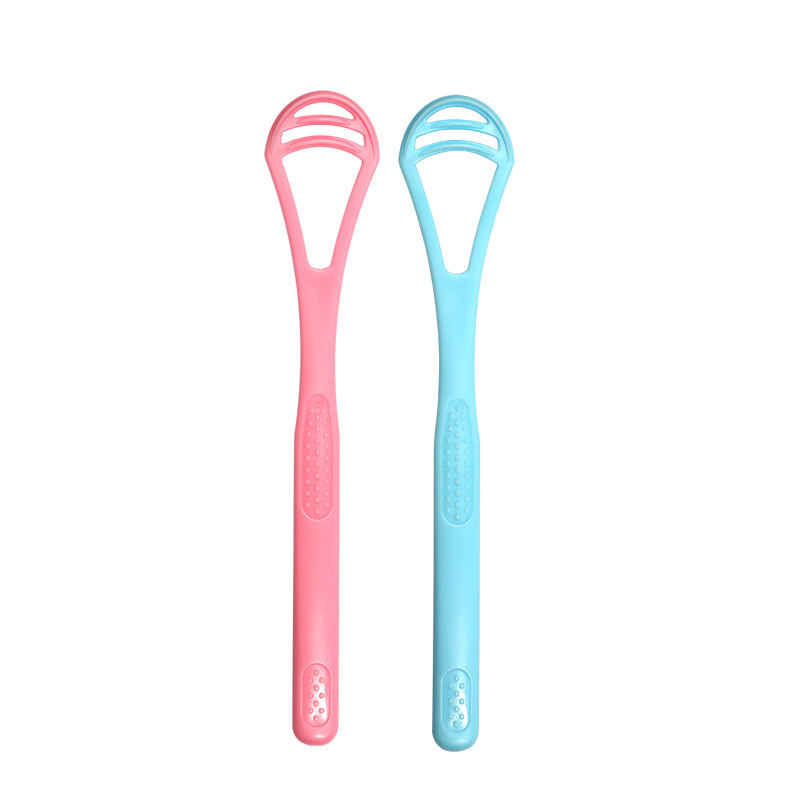 Factory Direct sales tongue scraper in stock wholesale soft rubber tongue coating cleaner adult tongue scraper deodorant toothbrush