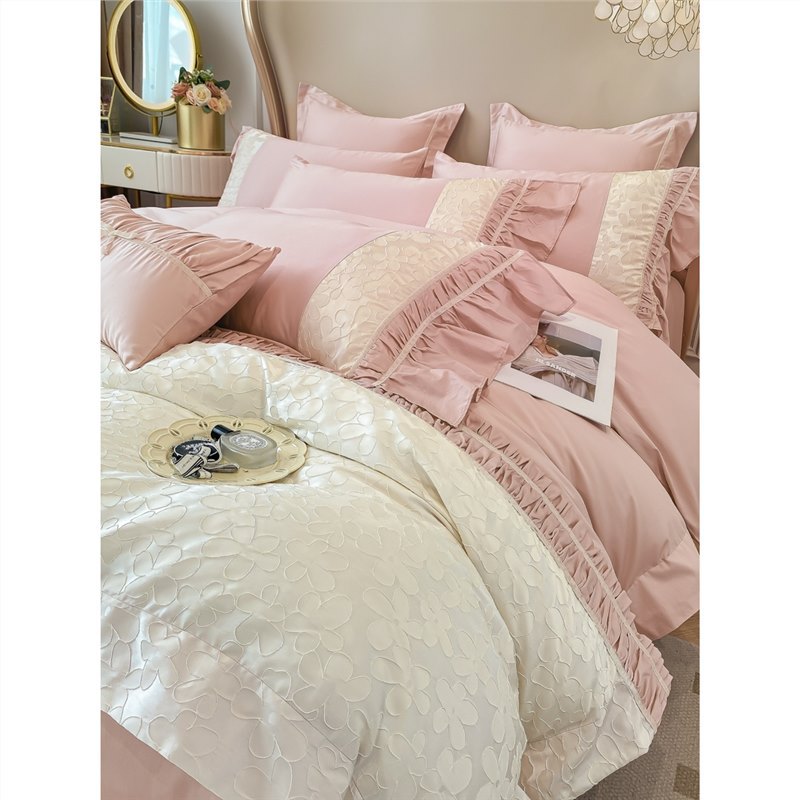 French class A high-end 180 cotton four-piece set 100 cotton skin-friendly naked sleeping bed sheet quilt cover 1.8 bedding