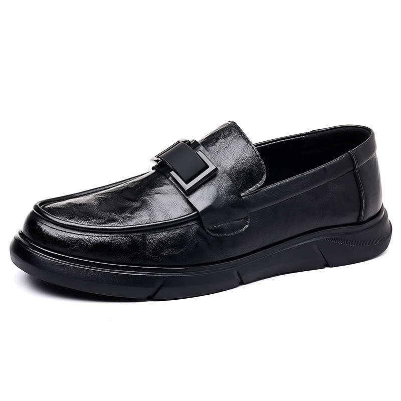 Casual Leather Shoes Men's Live Slip-on Peas Shoes British Business All-Match Non-Slip Soft Bottom Soft Top Leather Shoes
