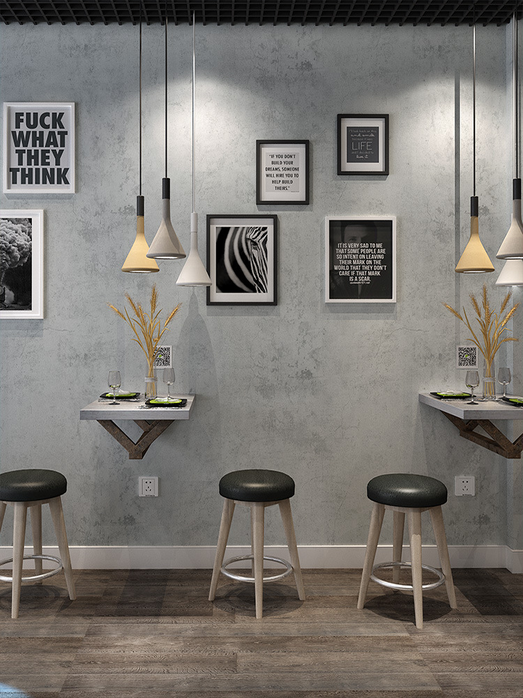 Foreign trade cross-border industrial style retro self-adhesive wallpaper waterproof moisture-proof scrub background wall gray cement gray sticker