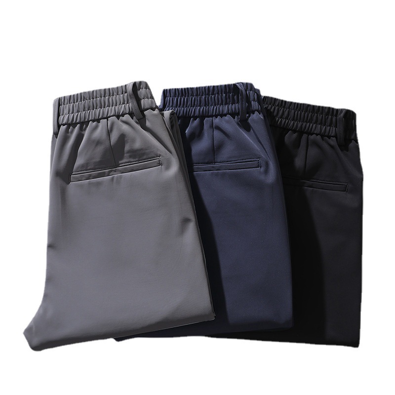 Spring autumn casual pants men's business elastic small straight trousers young solid color Fashion pants wholesale