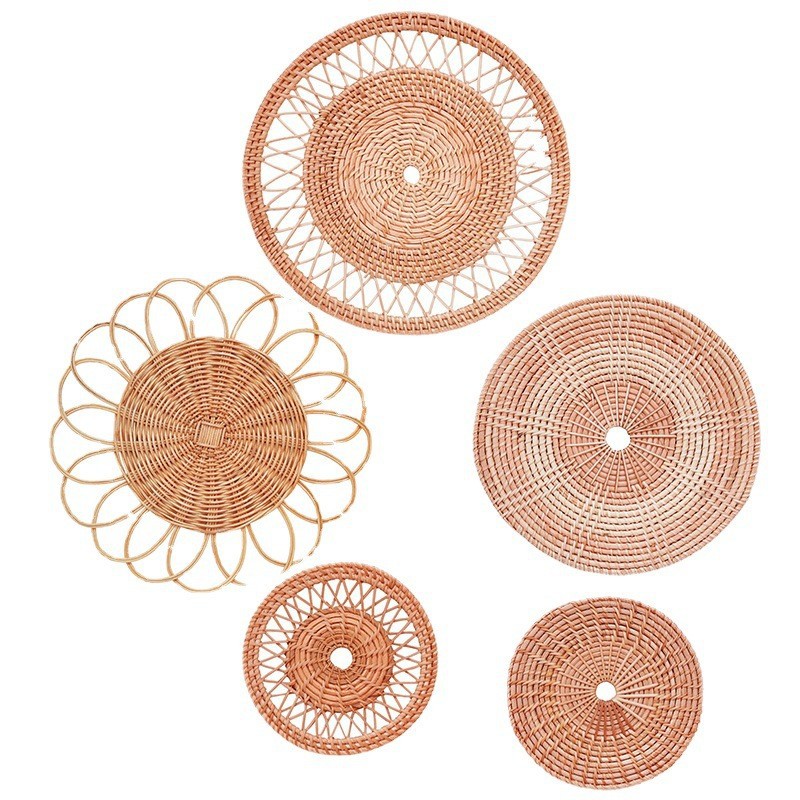 Nordic Homestay Rattan Wall Decoration Pendant Home Entrance Living Room Hand-woven Hanging Ornaments Wholesale