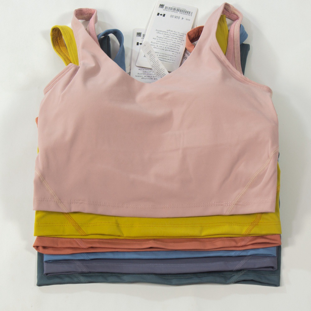 Yoga Clothing Nylon Women's Sports Vest U-shaped bra Bright Back Bra Fitness Jogging Lined Vest with Chest Cup