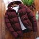 AliExpress cross-border autumn and winter cotton-padded coat men's hooded thickened cotton-padded coat solid color plus size men's casual cotton-padded jacket