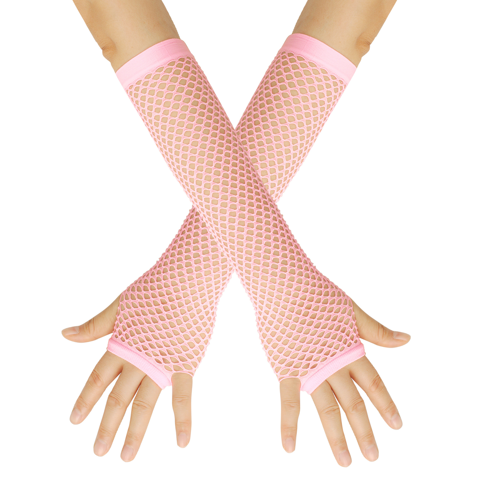 Gants élastiques en filet de pêche épais européens et américains, gants longs sexy punk, gants d'étiquette de fête en boîte de nuit à demi-doigts, gants transfrontaliers_voghion.com