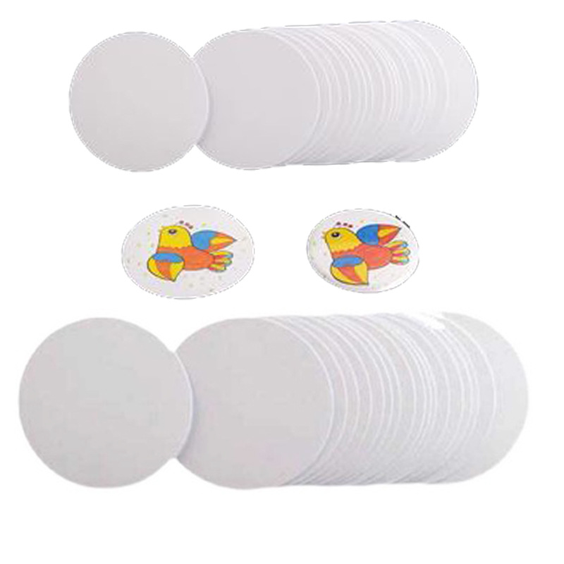 With badge blank round paper handmade DIY badge medal hand-painted painting art round paper 100 a pack
