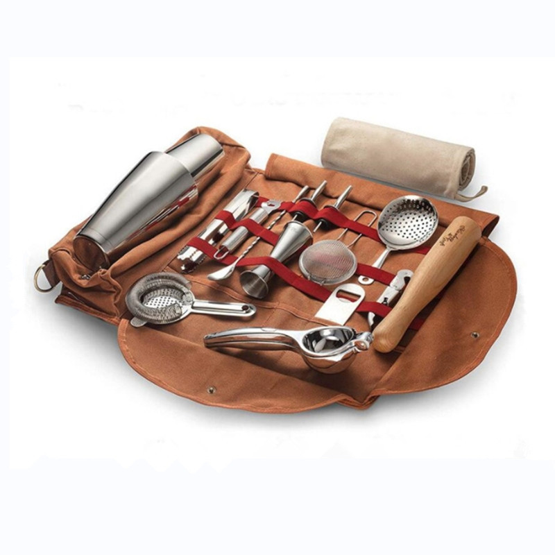 Factory direct bartender tool bag bartender tool bag canvas bartender storage bag portable shoulder storage bag