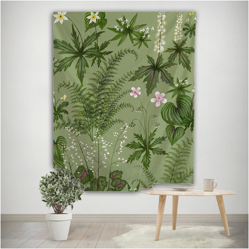 New Forest Tropical Plants Fresh Tapestry Home Wall Decoration Background Cloth Wall Hanging Cloth Hanging Painting