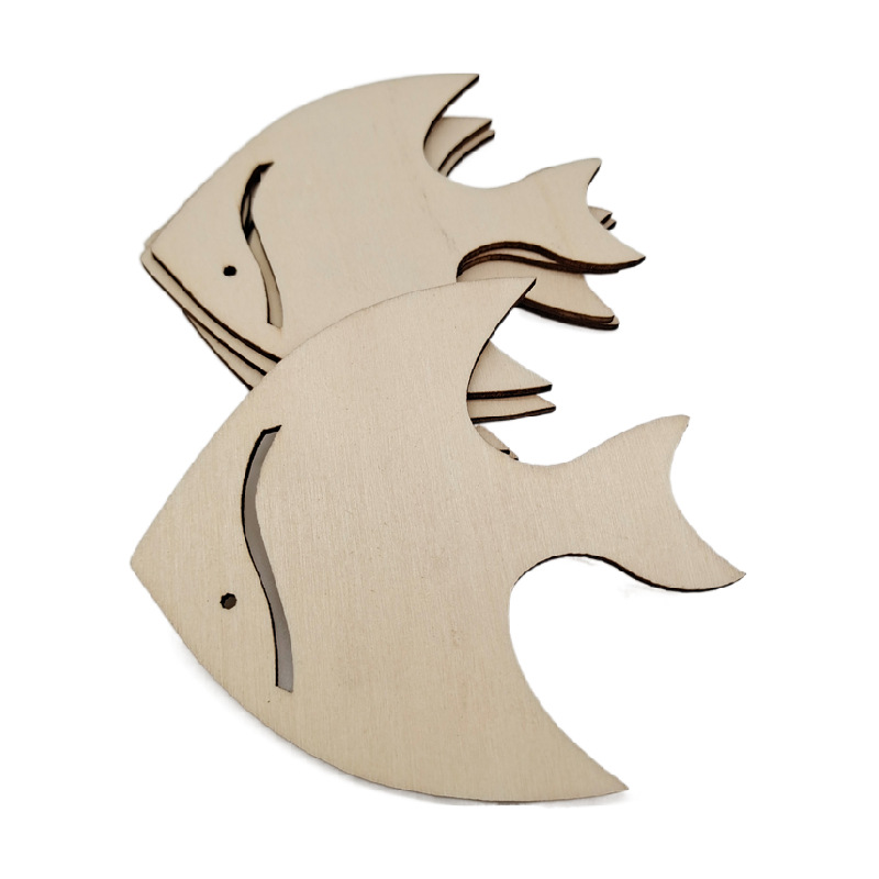 Spot Submarine Animal Wooden Button Pieces Wooden Environmental Protection Marine Cartoon Decorative Wooden Pieces Wooden Handicrafts