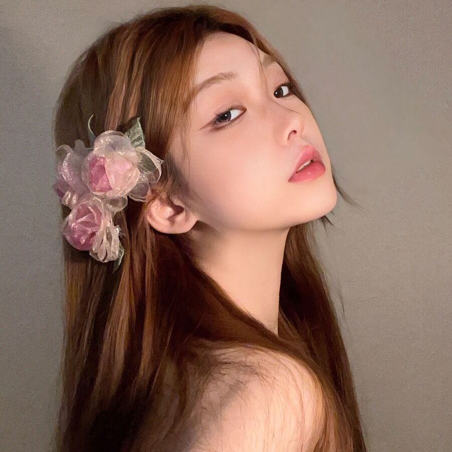 Super Fairy Mori Style Organza Rose Flower Hairpin Women's Spring New Style Side Clip High-grade Elegant Hair Accessories Headwear_voghion.com