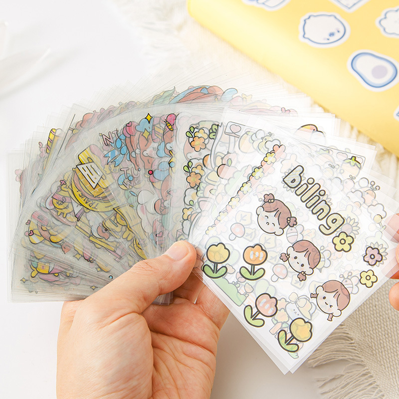 Bulk hand account sticker cartoon PET waterproof sticker decorative material hand account sticker mobile phone Cup diy small sticker