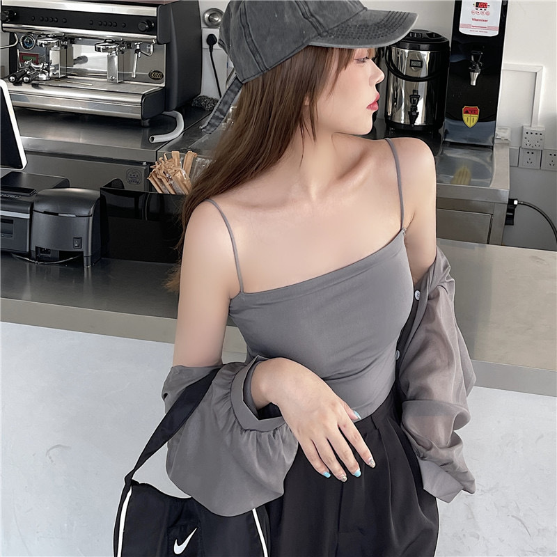 Summer Explosions Long Sling Beauty Back Vest Wrapped Chest Tube Top with Chest Pad External Wear Base Fixed Cup Underwear