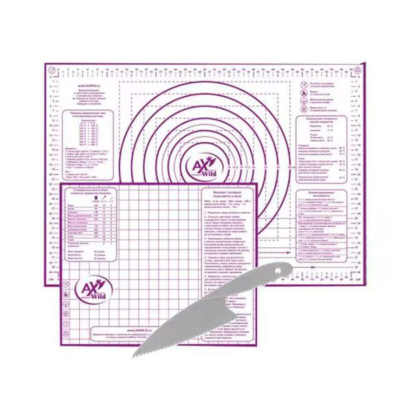 Silicone pad kneading mat purple non-stick non-slip easy cleaning baking tools large small size moon cake rolling dough and dough pad