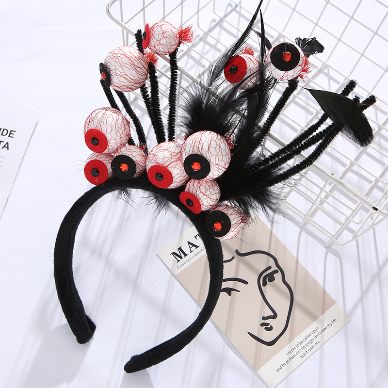 Amazon Halloween eyeballs headband ghost festival decoration decoration props funny horror red bloodshot eyeballs decorations