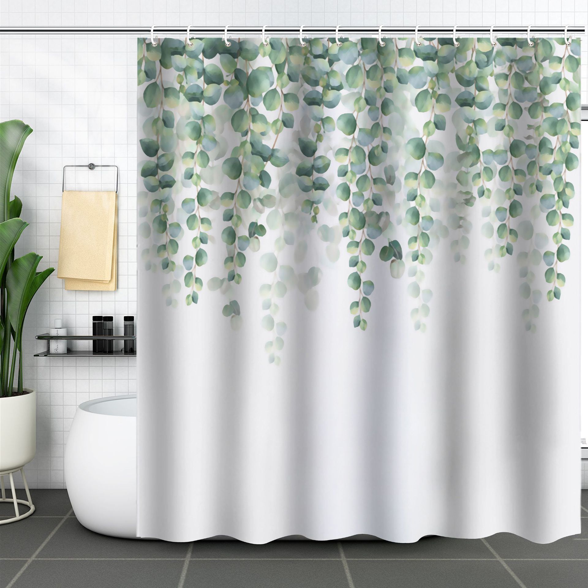 Bathroom Curtain Amazon Floral Waterproof Shower Curtain 3d Digital Printing Polyester Shower Curtain Bathroom Partition