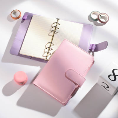 Factory spot PU binder notebook student children's diary Macaron travel Hand Book Wholesale