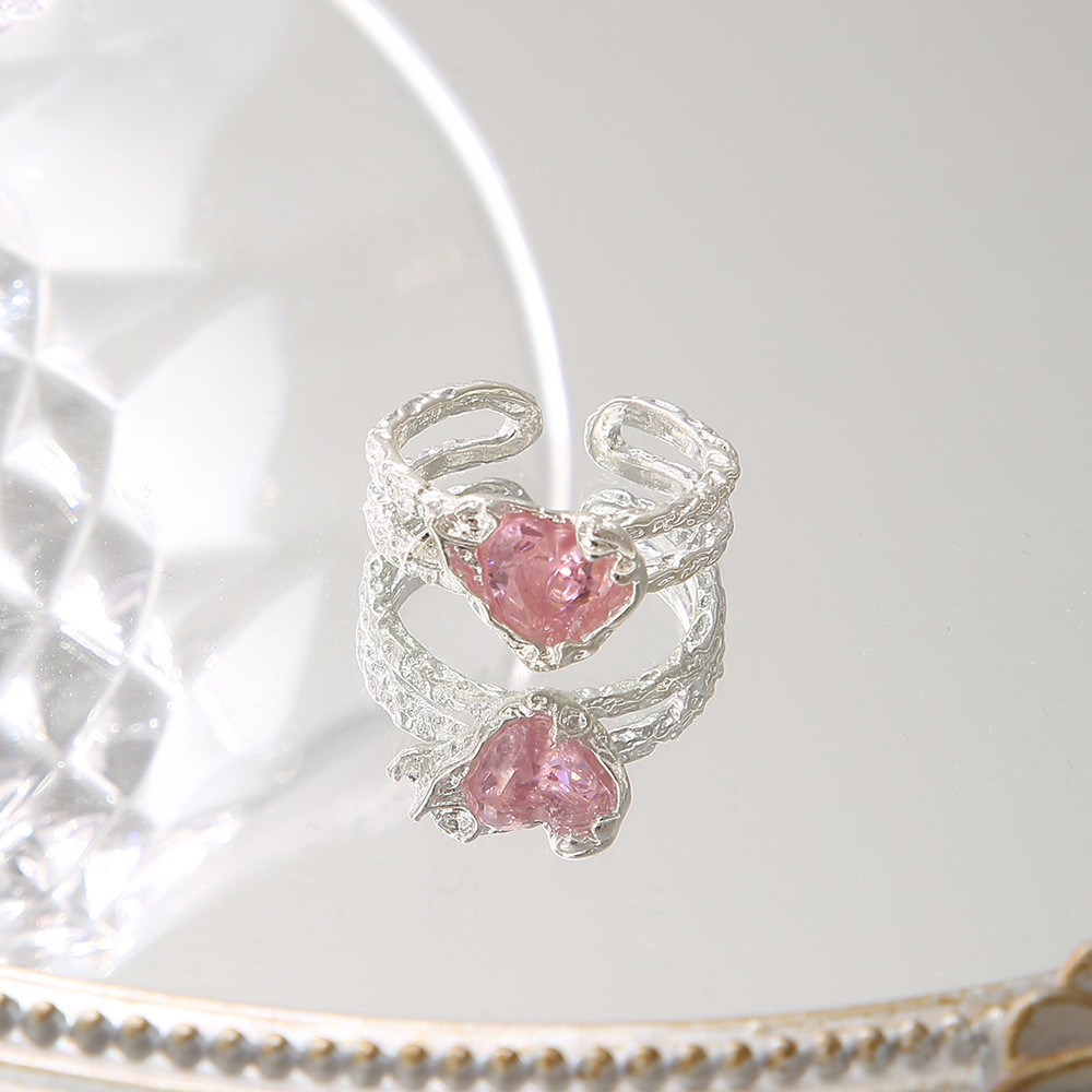 niche ontwerp hoogwaardige open ring licht luxe elegante zoete voedsel vinger ring trendy liefde roze diamanten ring voor vrouwen_voghion.com