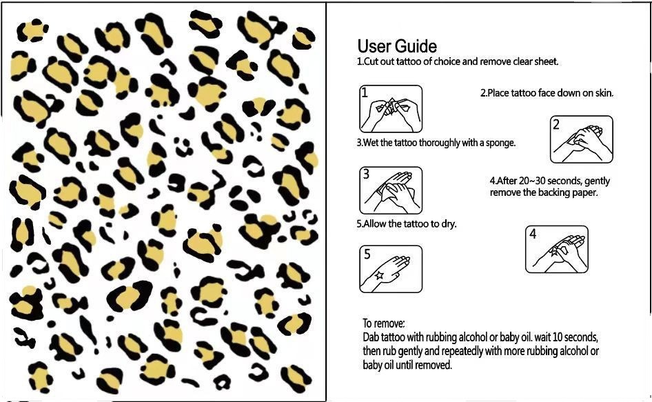 Cross-border source gold bronzing leopard print temporary tattoo stickers women's Halloween party face tattoo stickers