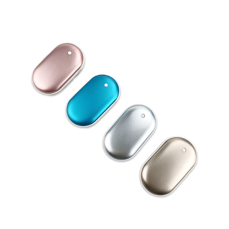New pebble hand warmer mini hand warmer charging treasure two-in-one double-sided heating hand warmer custom LOGO