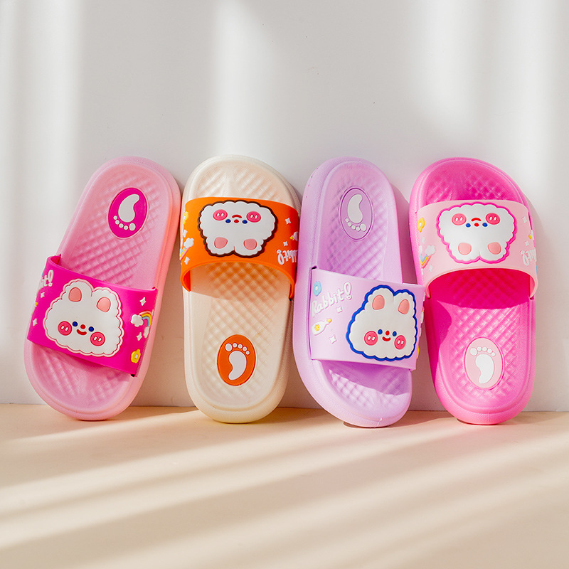 Cute Rabbit Children's Slippers 2023 New Girls' Sandals and Slippers for Home and Outer Wear Soft Bottom Non-Slip Mid-Big Children's Slippers