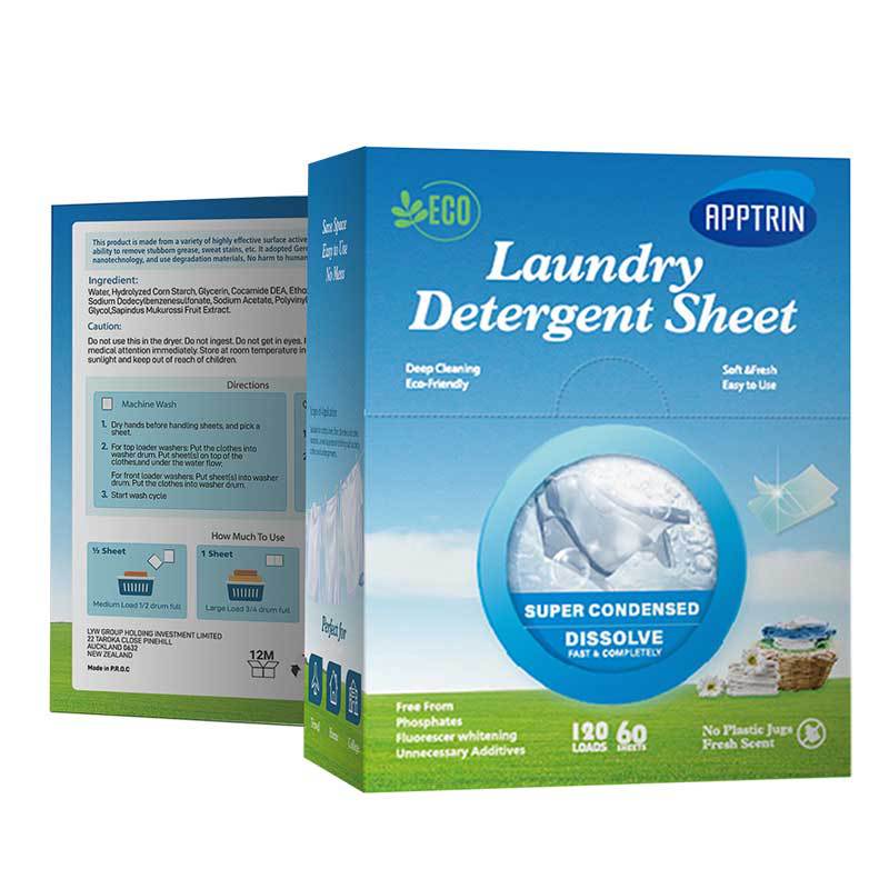 Cross-border Bubble Paper Laundry tablet 60 Pieces Laundry tablet Concentrated Deep Cleaning Color Care Fragrance Paper