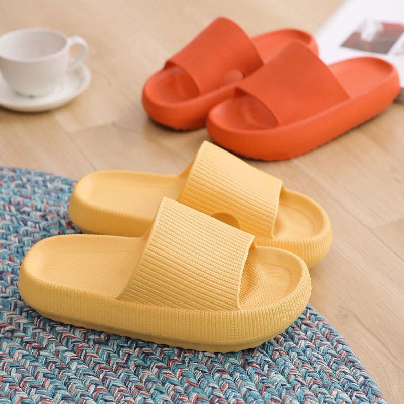 4cm Thick-soled Slippers Women's Summer Wholesale Bathroom Bathing Household EVA Soft-soled Cross-border Large Size Slippers with Shit Feeling