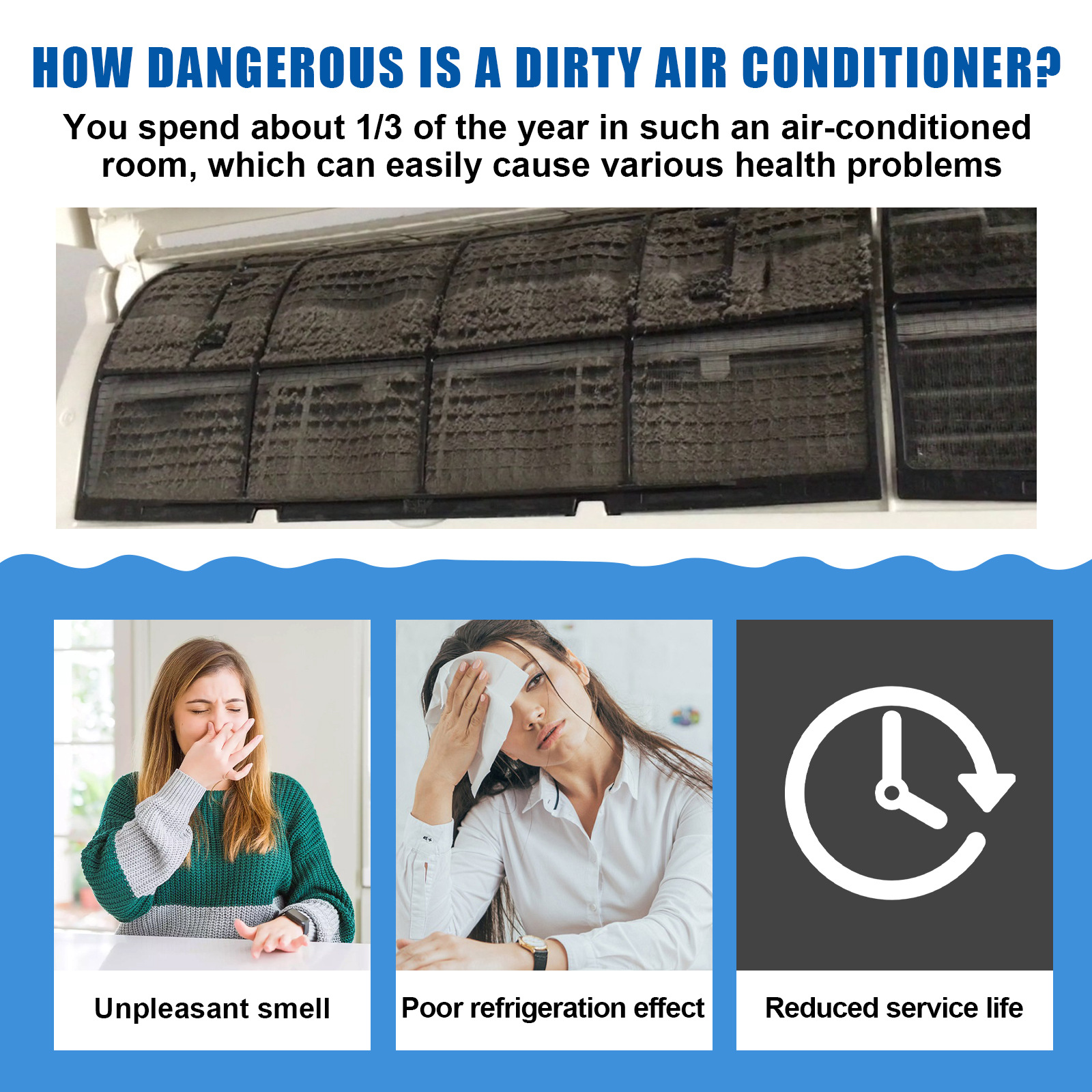 Jue-Fish Air Conditioner Cleaner Household Air Conditioner Hangup No Dismantling No Cleaning Air Conditioner Cleaning Deodorization and Descaling Foam