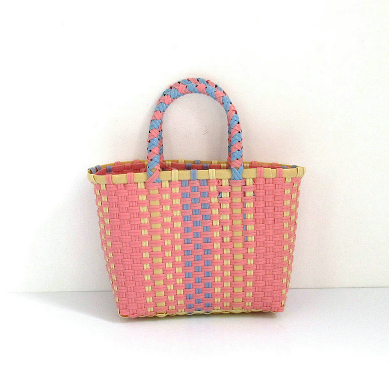 New Small Woven Bag Colorful Plastic Strip Small Square Bag Coin Purse Cute Small Bag Summer Beach Bag Crossbody Bag