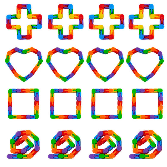 Cross-border best selling 24-section chain decompression track folding children's educational decompression toys to develop intellectual toys