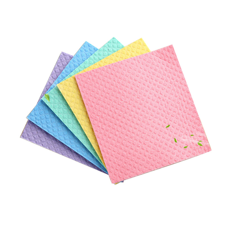 German-style wood pulp cotton rag multi-purpose kitchen absorbent dishwashing non-stick oil scouring pad cleaning wood pulp cotton dishwashing wipe