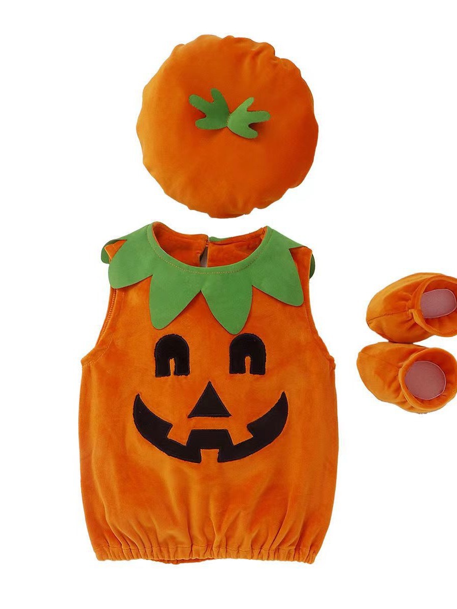 Children's Halloween pumpkin costume baby cosplay style performance costume cute pumpkin baby costume foreign trade