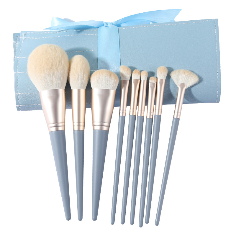 10 Blue Bridge Flower Foundation Brush Eye Shadow Brush Makeup Brush Set Internet Celebrity Same Style Powder Brush Set Beauty Makeup Tools
