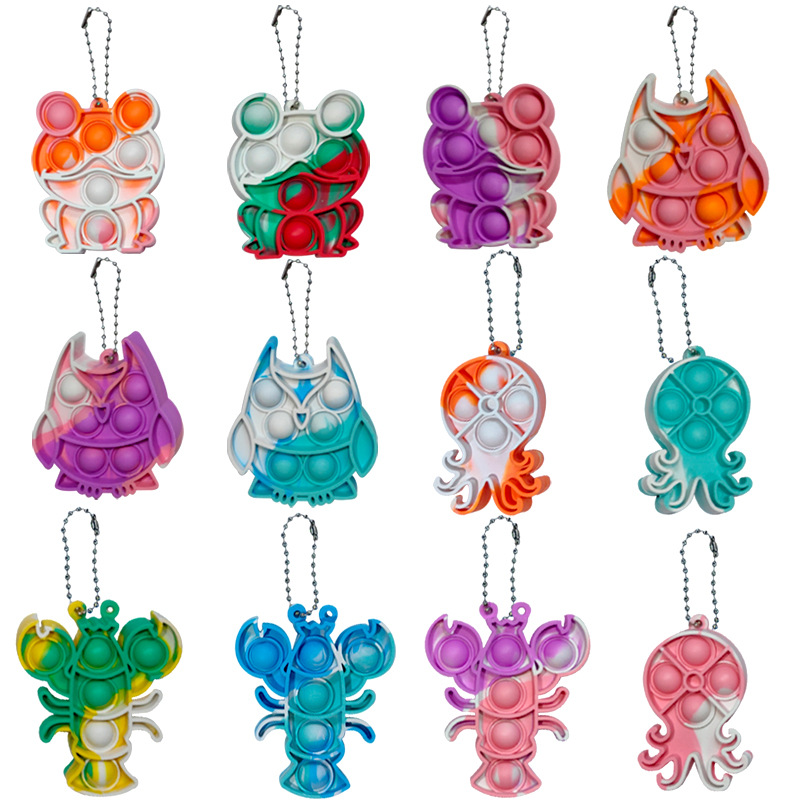 Amazon mini rodent pioneer key chain rodent pioneer pendant finger decompression bubble rainbow press music
