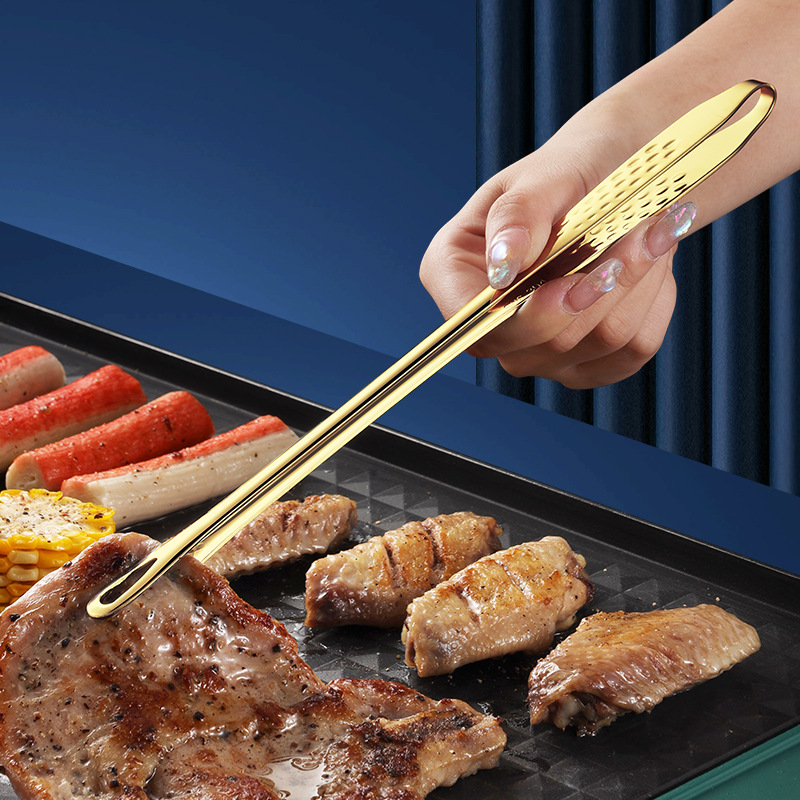 Korean style barbecue clip 304 stainless steel outdoor BBQ Barbecue clip restaurant buffet steak clip extended bread clip